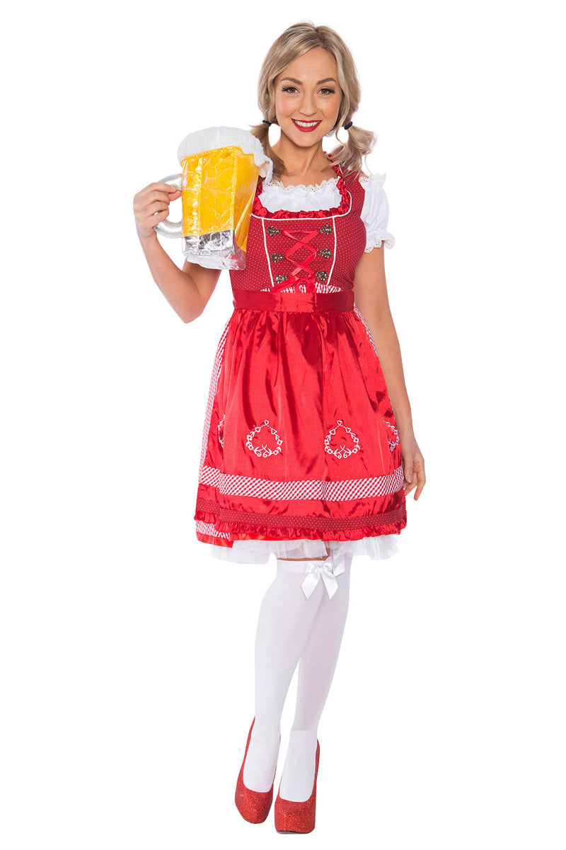 Ladies Red Wench German Heidi Costume