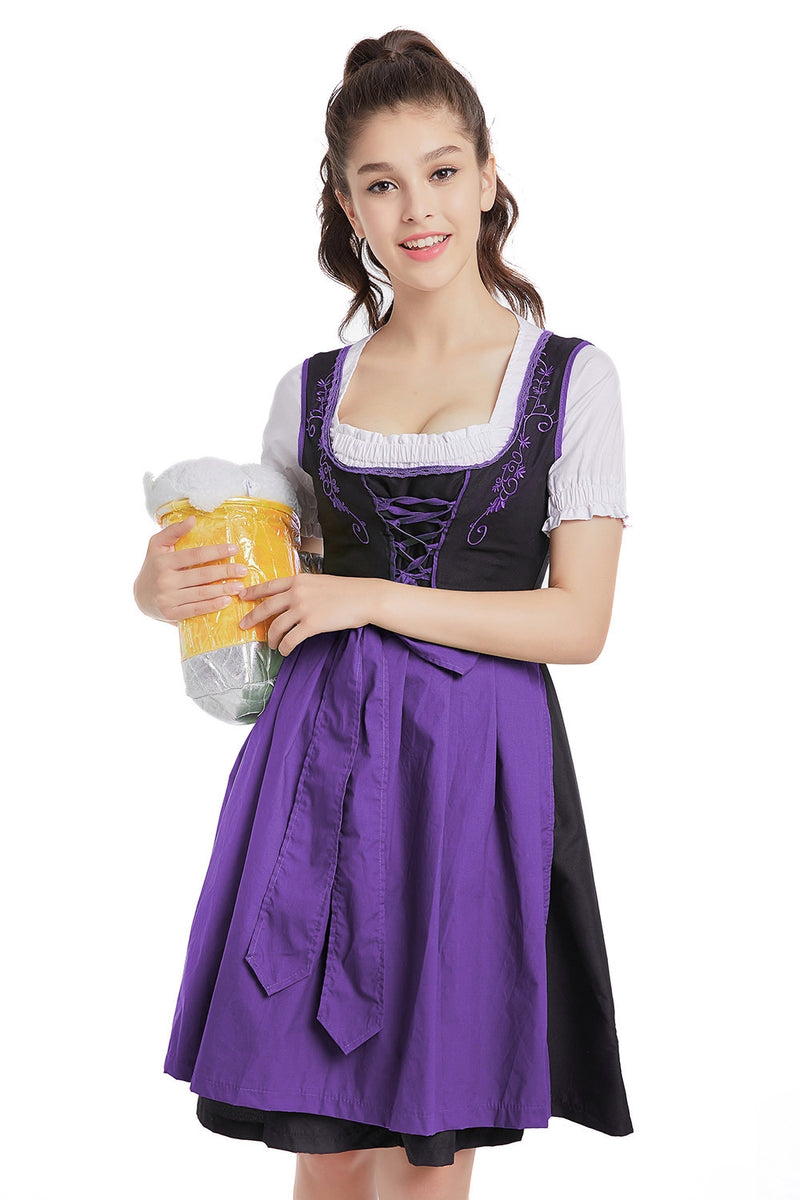 Ladies Purple Oktoberfest German dirndl Costume