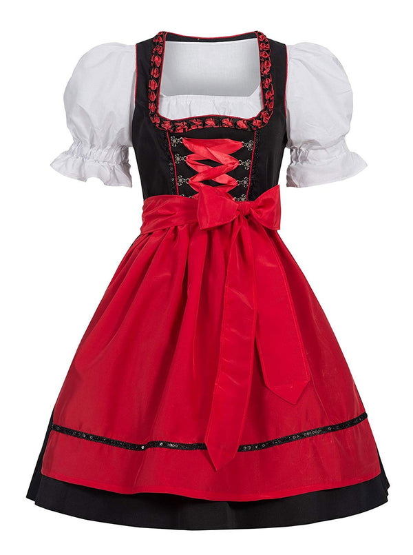 Red Ladies German Beer Maid Vintage Costume