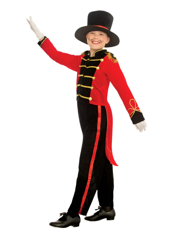 Ringmaster Child Costume Circus Showman Top Tails Pants Hat