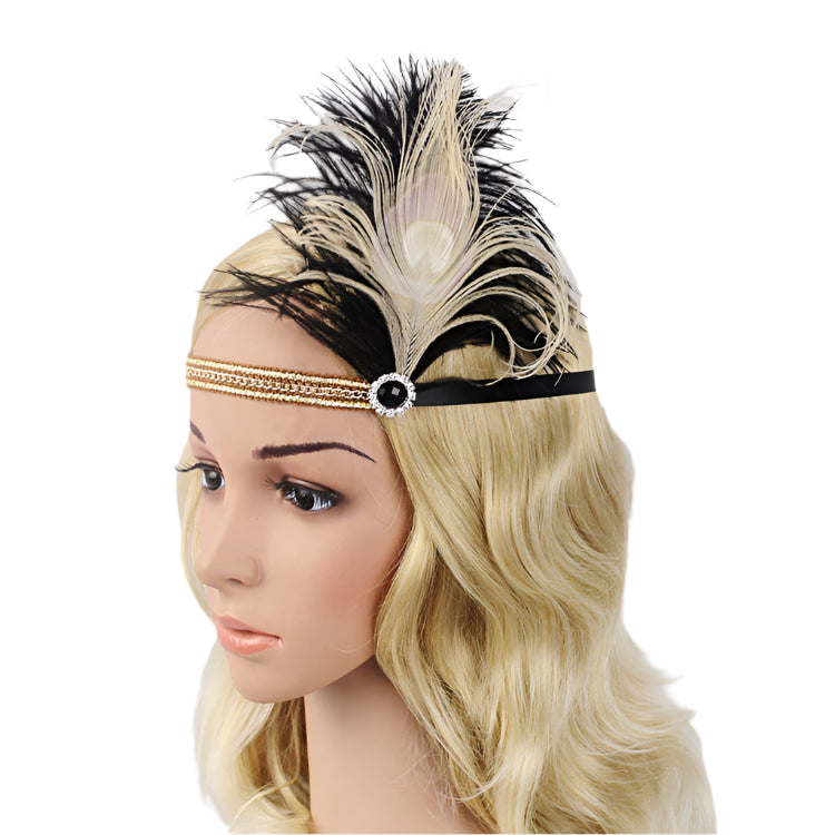 Vintage Black Gatsby Flapper Headpiece