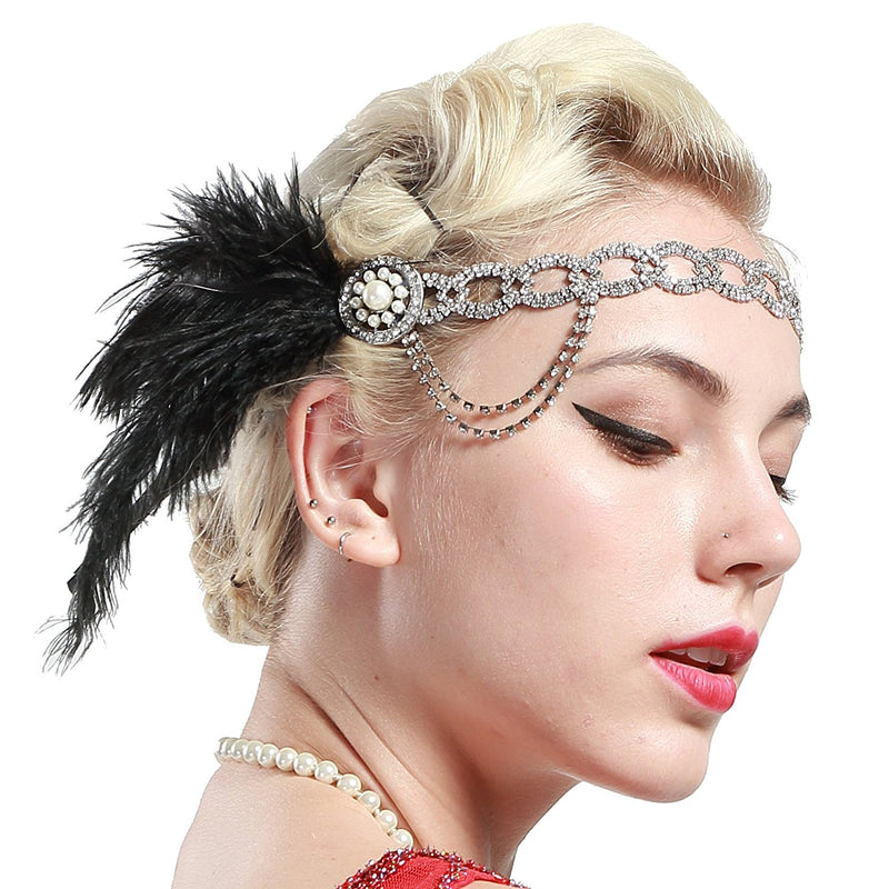 Ladies 20s Pearl Gatsby Flapper Headpiece