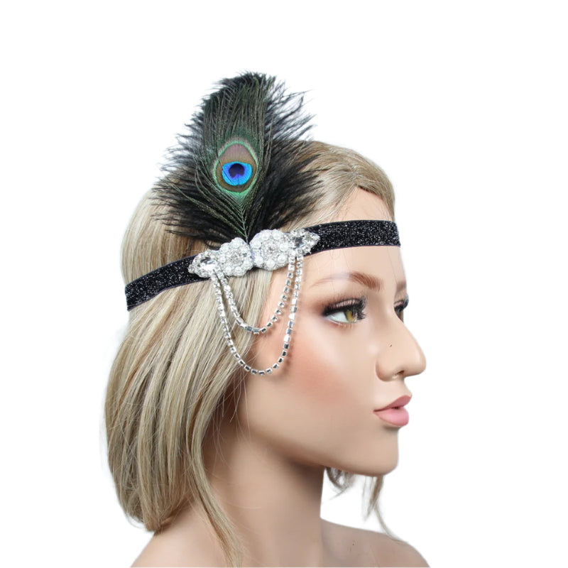 Flapper 20s Headband Feather Gatsby Headpiece