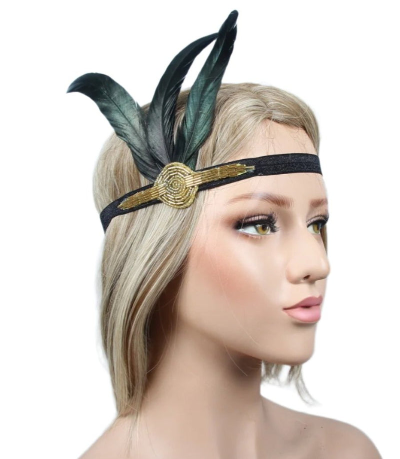1920s Headband Feather Great Gatsby Flapper Headpiece