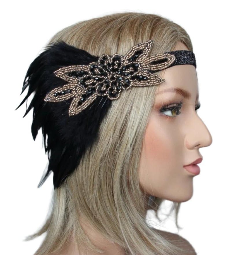 1920s Headband Feather Gatsby Flapper Headpiece