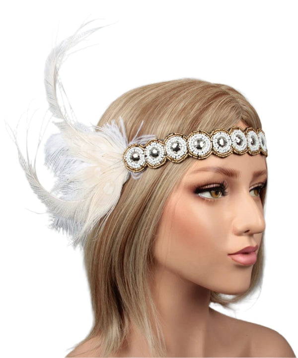 1920s Headband Feather Great Gatsby Headpiece ladies