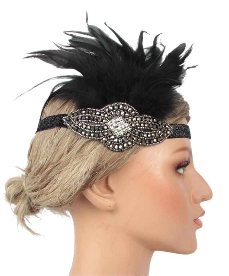 1920s Headband Feather Flapper Headpiece ladies