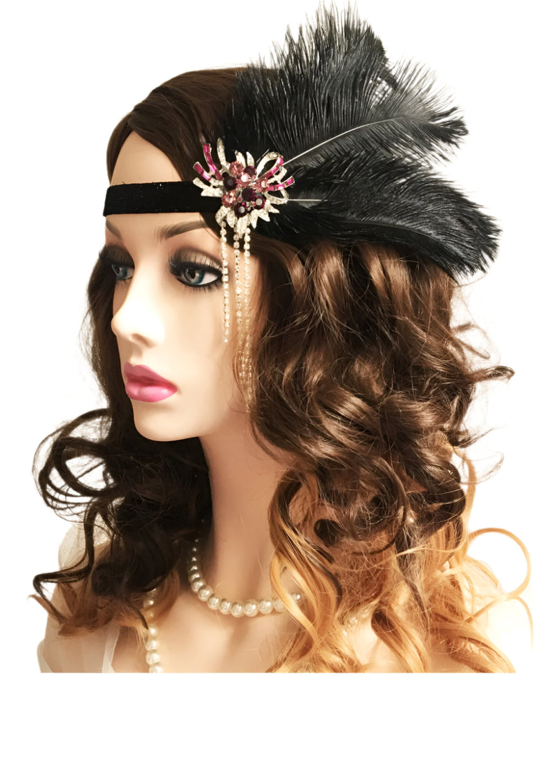 Black Great Gatsby Flapper Headpiece