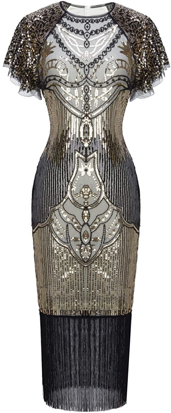 Beige Ladies 1920s Flapper Dress Costumes