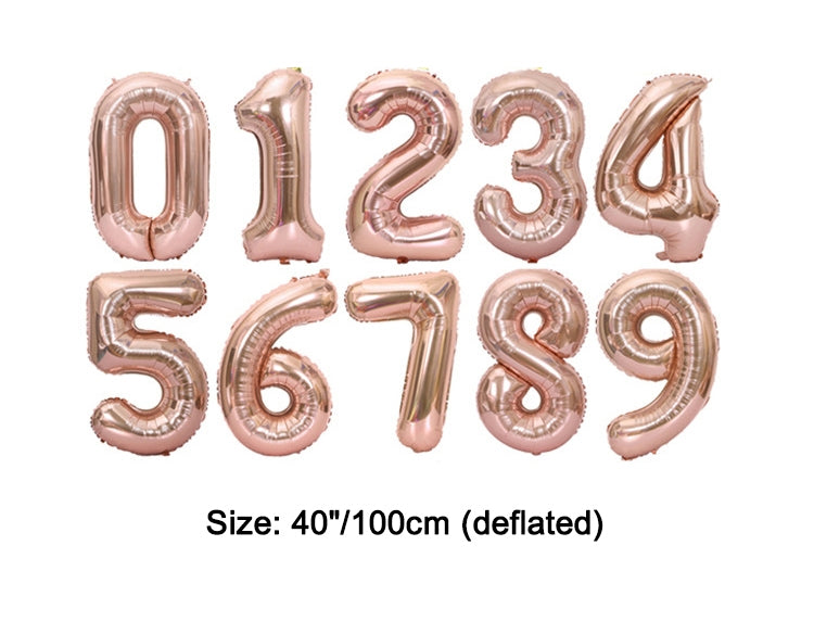 Rose 40" Numbers Air Inflatable Balloon