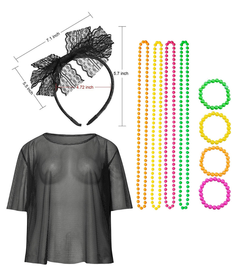 Black Neon Fishnet Vest Top set