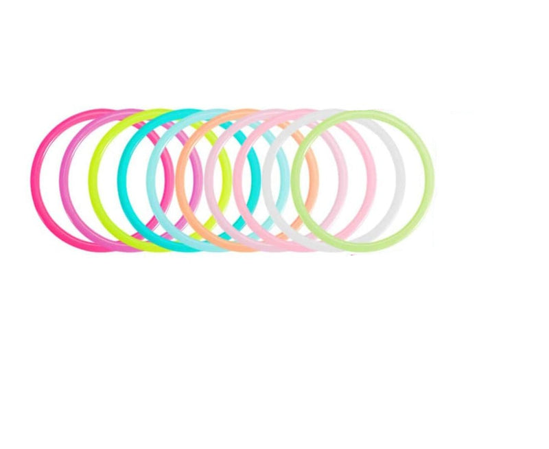 10pcs colorful round silicone bracelets