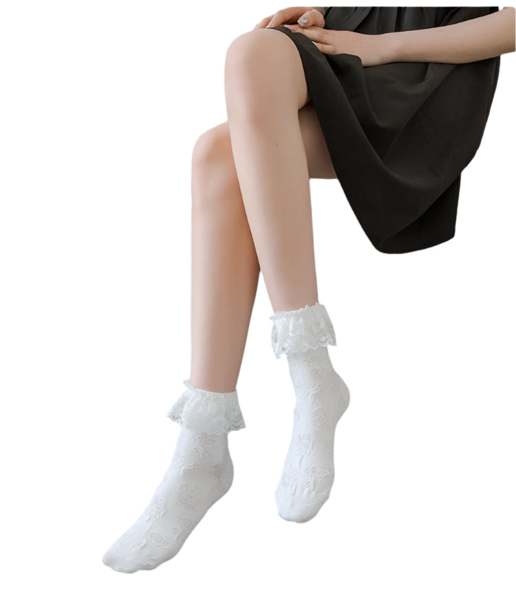 White Lolita Anklet Socks