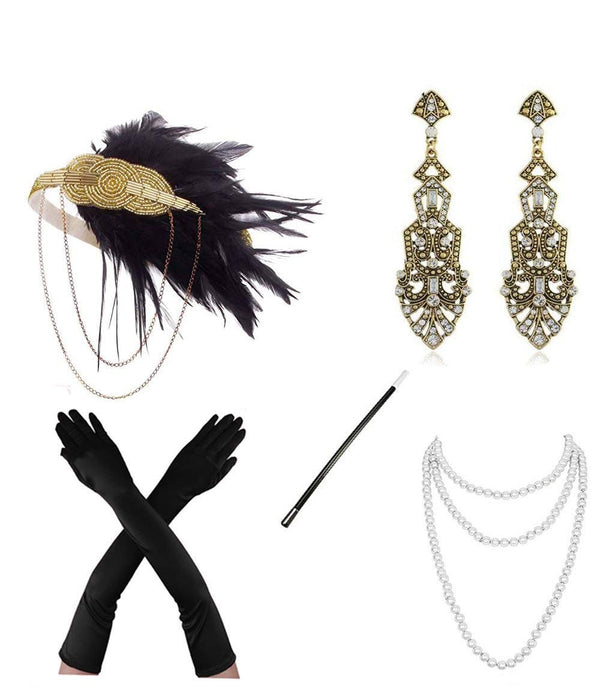 5pcs Roaring 1920s Accessories Set