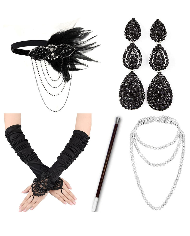 5pcs Gatsby Roaring 1920 Accessories Set
