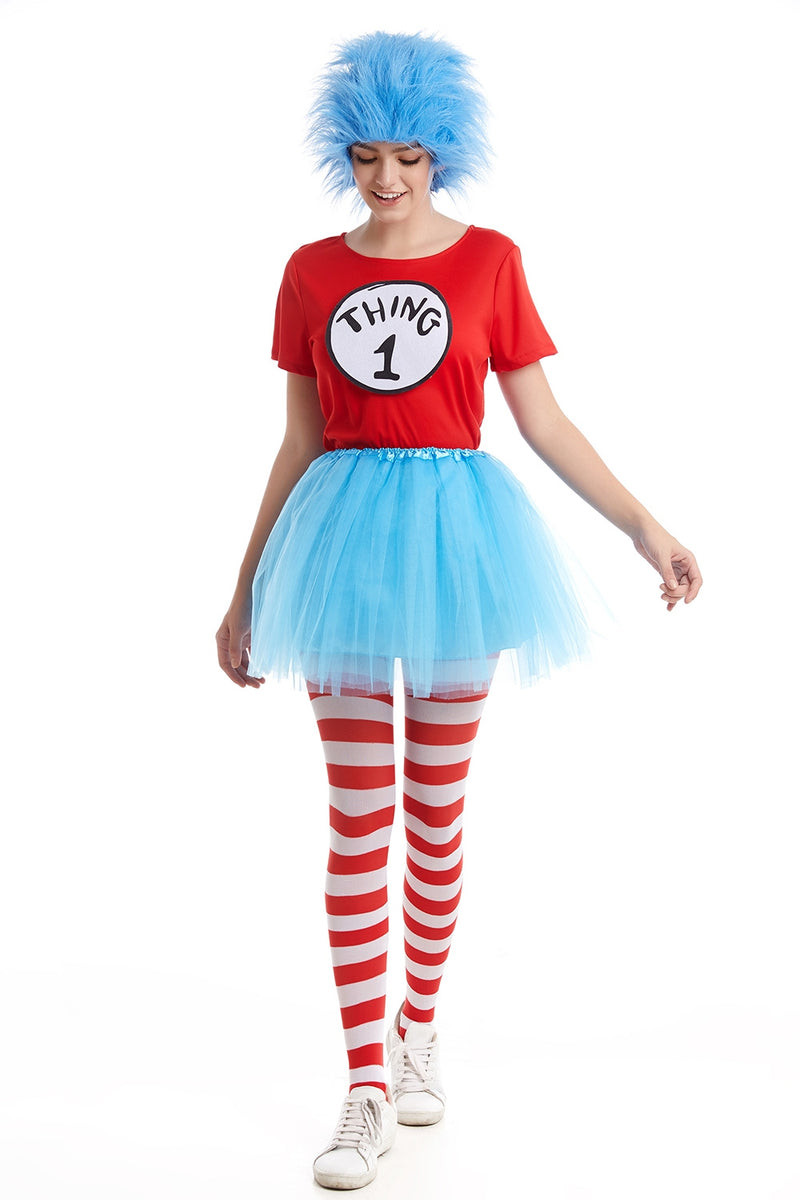 Women Dr Seuss Thing 1 and Thing 2 Costume Set