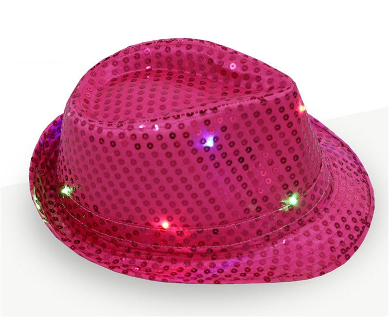 Kids Rose LED Light Up Flashing Sequin Costume Hat