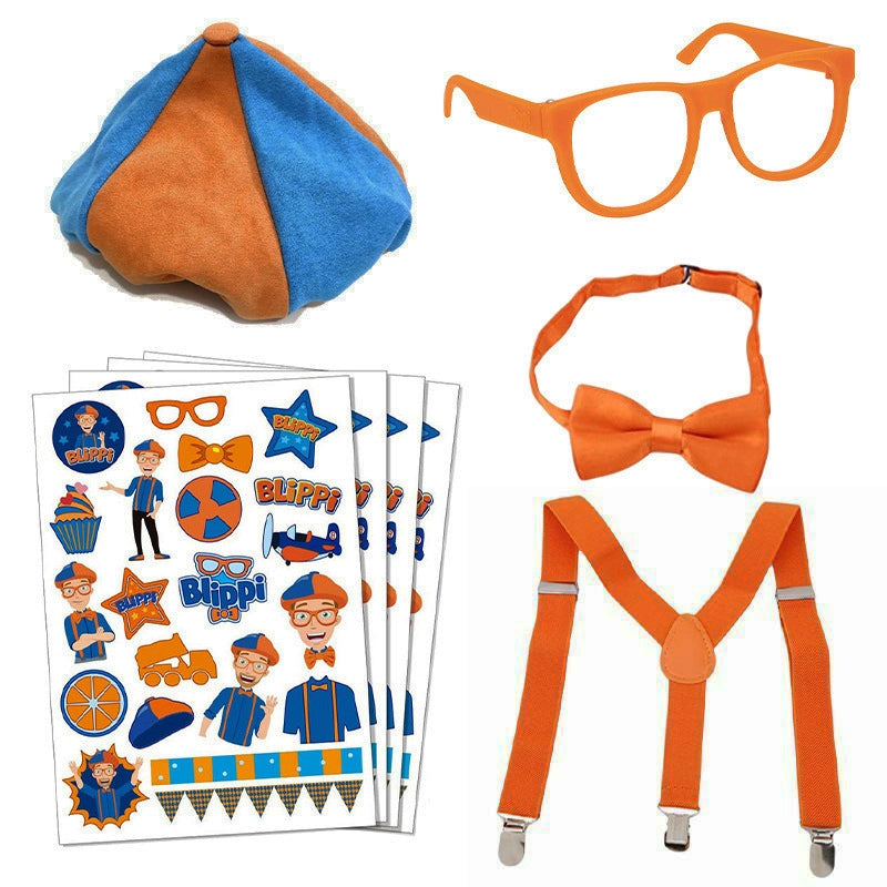Kids Educational Entertainer Costume Accessories - Orange & Blue Dress-Up Set