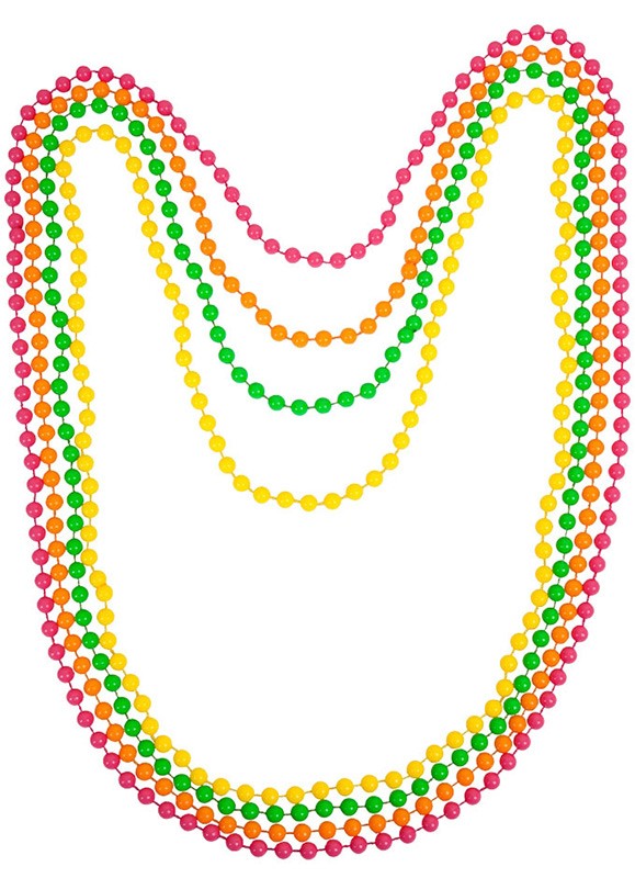 80s Beaded Necklace Ladies Neon Assorted Retro