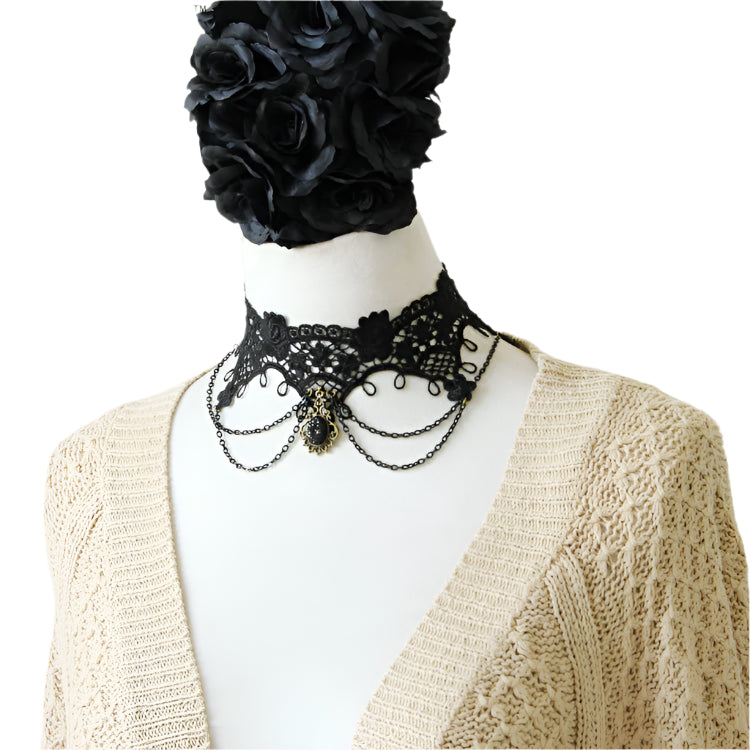 Women Vintage Victorian Gothic Lolita Lace Necklace Collar Choker
