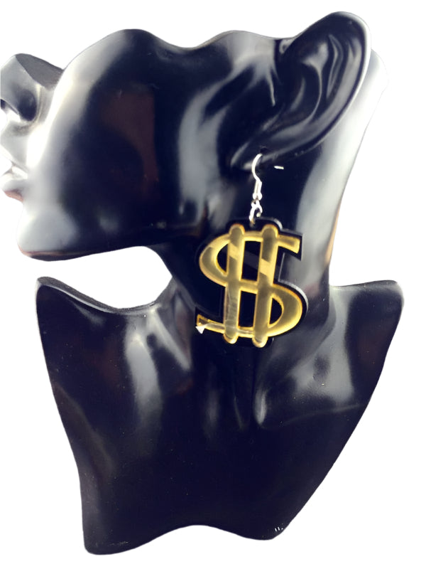 Golden 80s90s Money Rock Star Earring