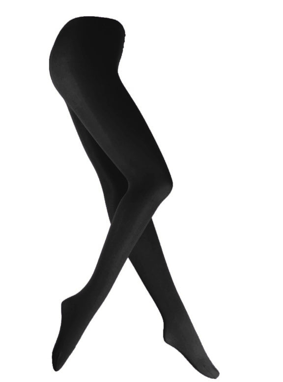 Black 80s 70s Disco Opaque Womens Pantyhose Stockings Hosiery Tights