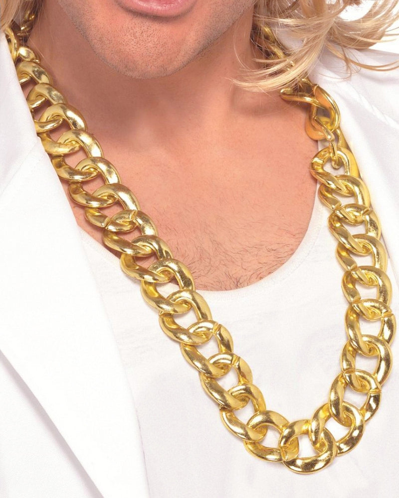 Chunky Gold Chain Necklace Gangster Pimp Hip Hop Rapper Costume Jewellery 80s