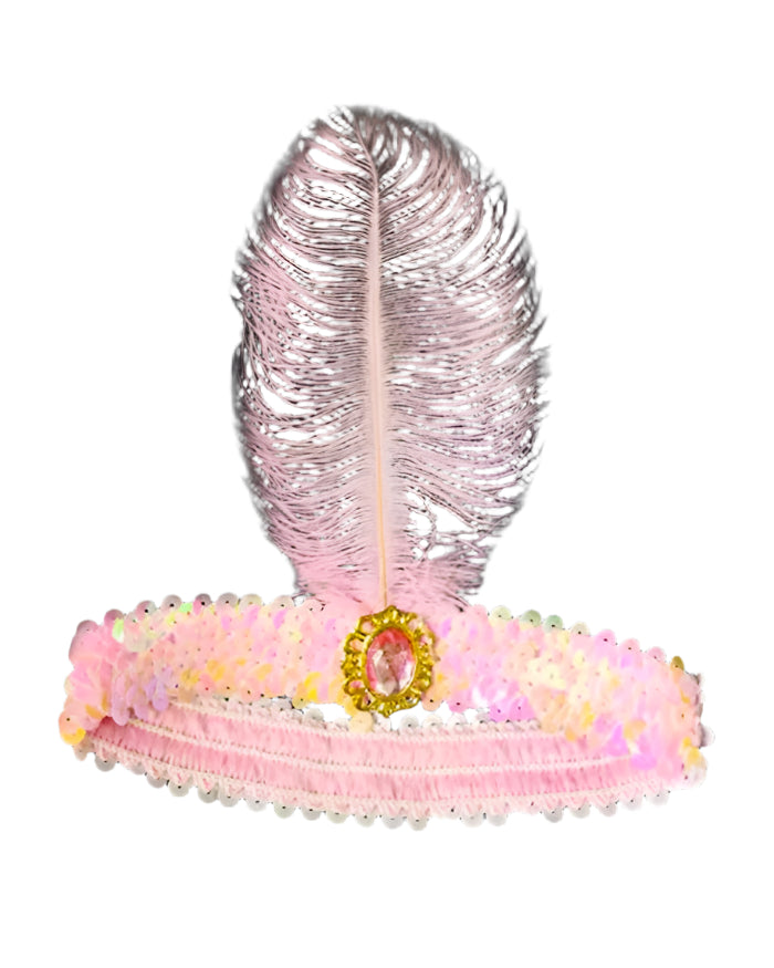 Pink 1920s Feather Vintage Great Gatsby Flapper Headpiece