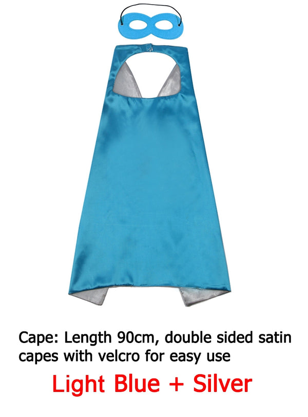 Light Blue Double sided Cape & Mask Costume set