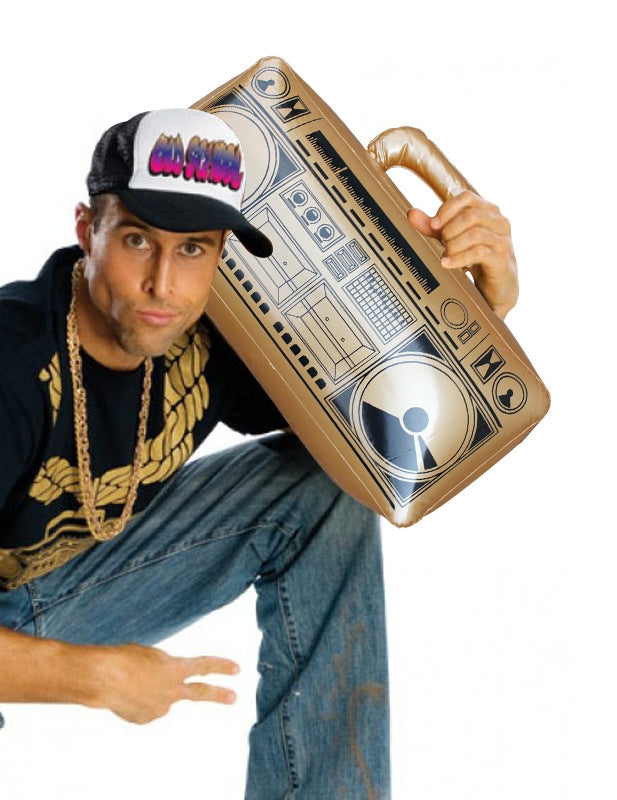 19" Gold 80s Hip Hop Inflatable Boom Box