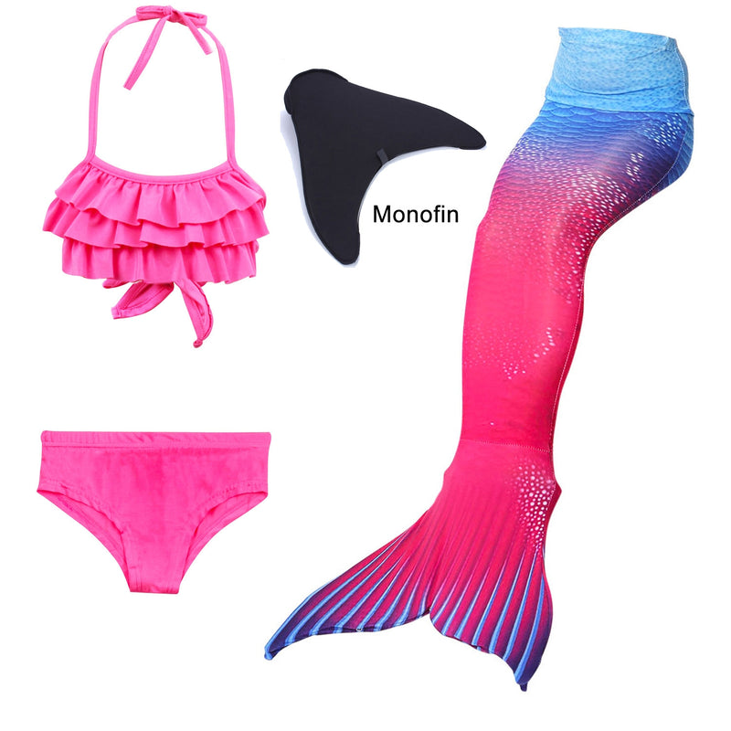 Girl Kids Swimmable Mermaid Tail Bikini Bathing Swimsuit Costume