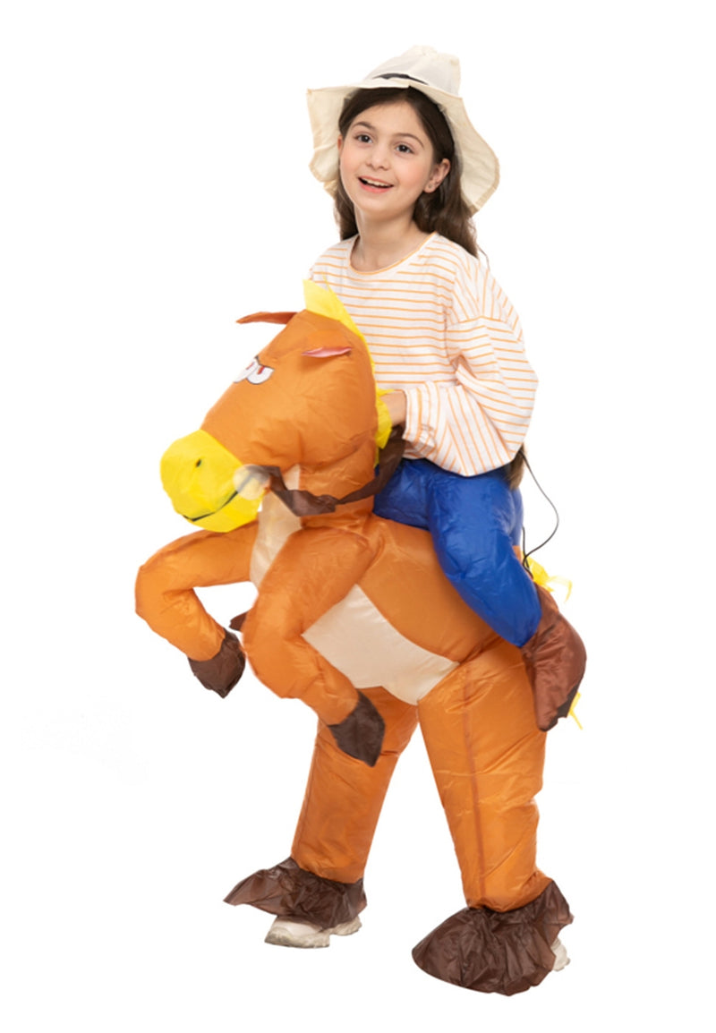 Kids Donkey carry me inflatable costume