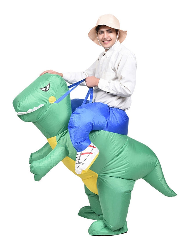 Adult Green Dinosaur T-Rex Carry Me Inflatable Costume
