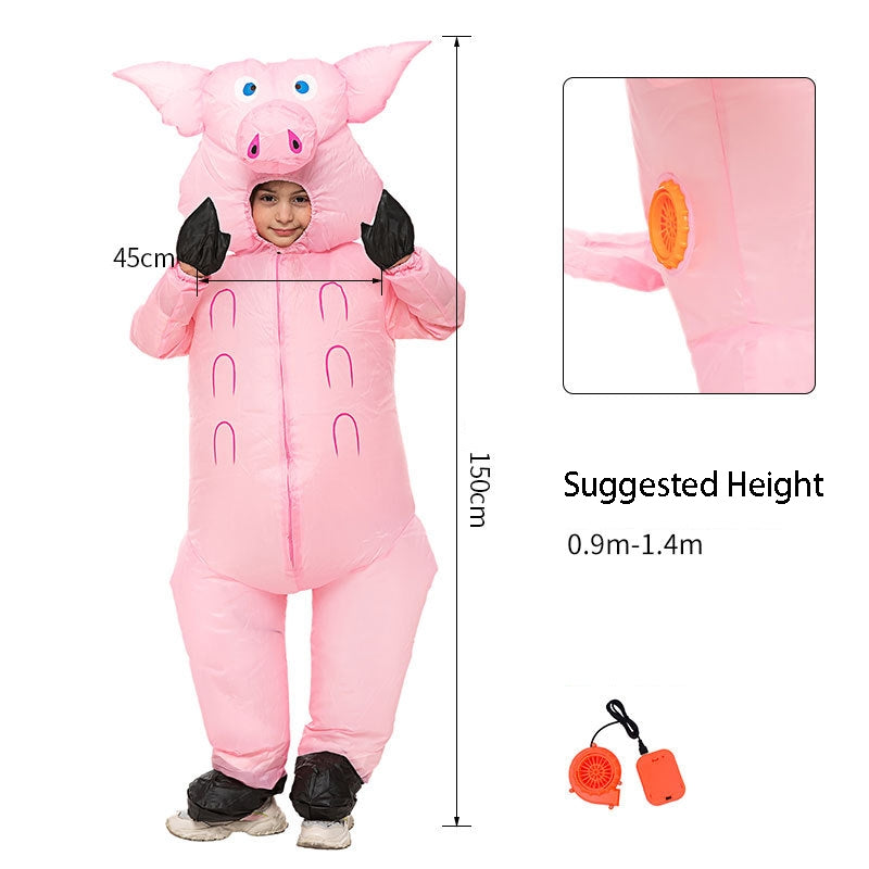 Kids Inflatable Pink Pig Costume