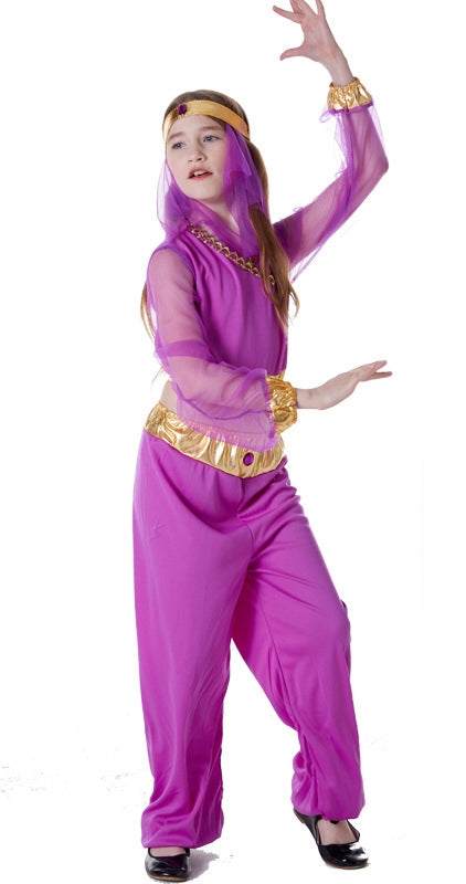 Girls Arabian Genie Aladdin Arab Jasmine Princess Belly Dancer Costume