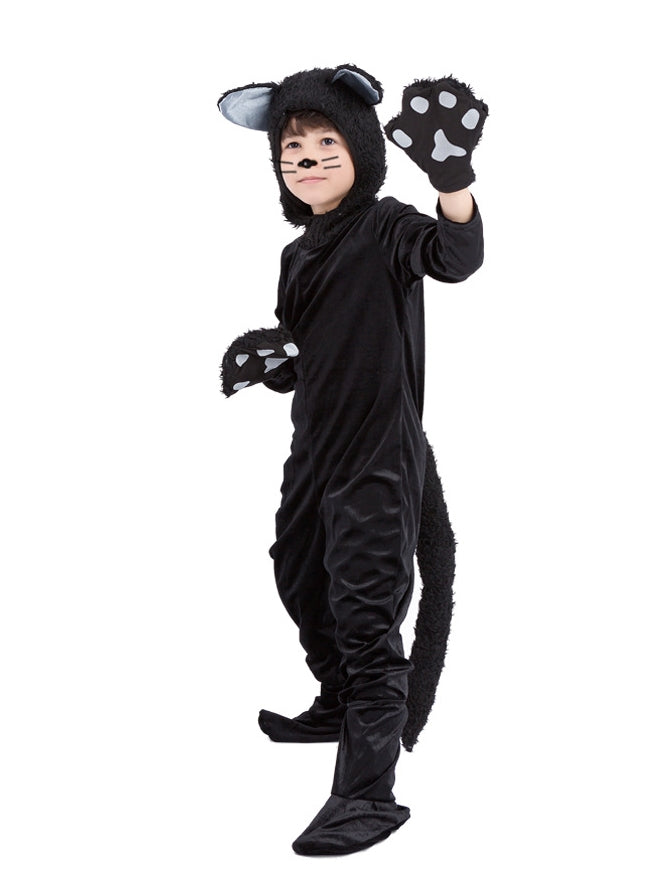 Black Cat Book Week Animal Jumpsuit Boys Girls Kids Costume Fancy Dress
