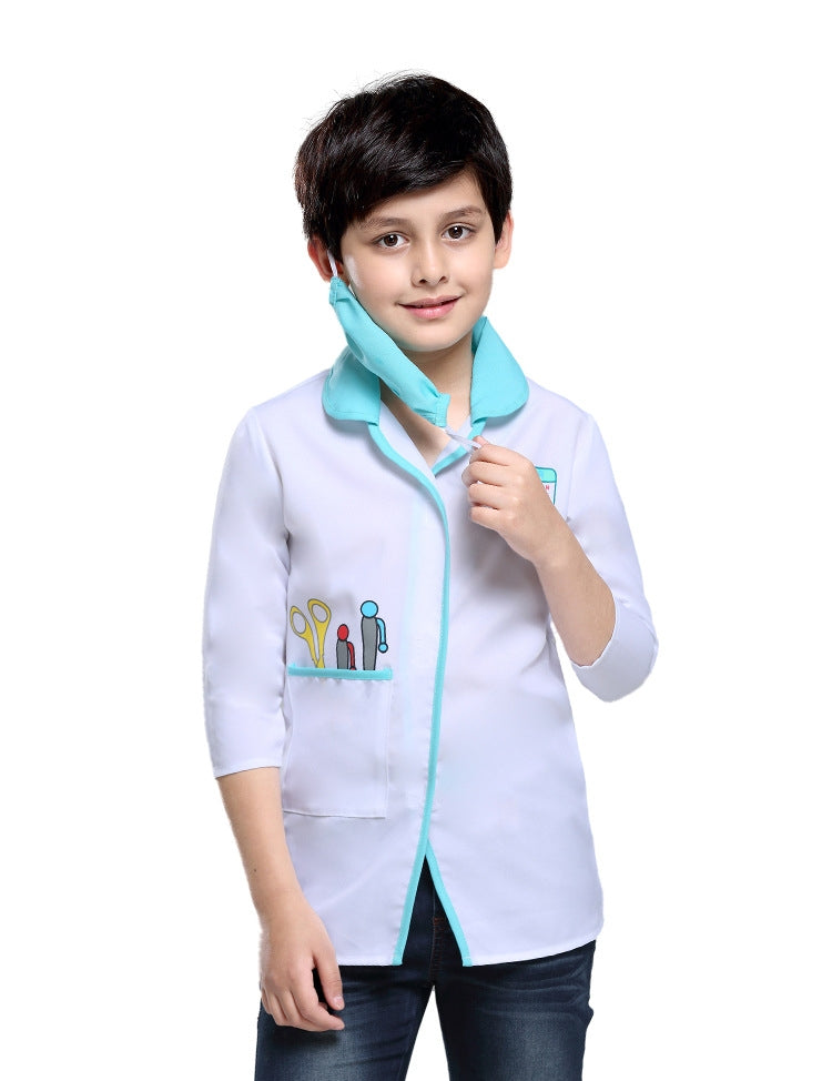 Kids Occupation Uniform Costume Doctor Surgeon Hospital Scientist School Children