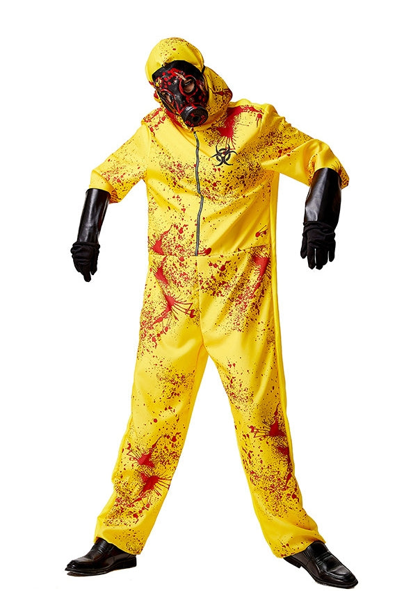 Adult Biohazard Hooded Jumpsuit Canary Yellow