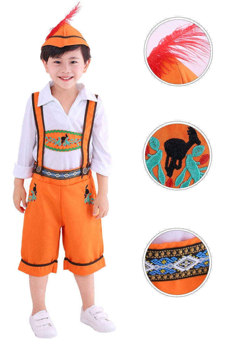 Boys Oktoberfest Orange Costume