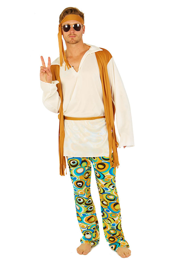 Mens Hippie 60's 70's Peace Groovy Costume