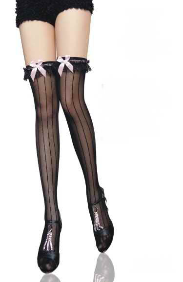 Black Vertical Stripe Stocking