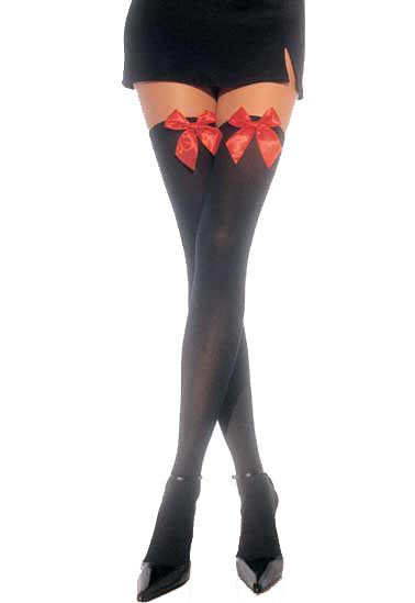Black stocking with red bow